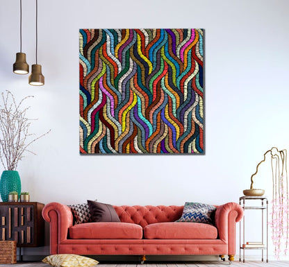 Square Canvas Colorful Abstract Pattern High Quality Print 100% Australian Made