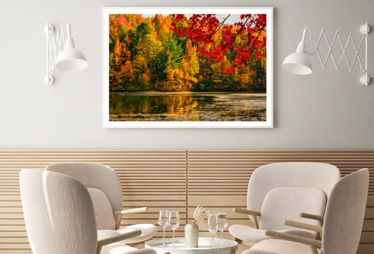 Lake & Autumn Forest Photograph Home Decor Premium Quality Poster Print Choose Your Sizes