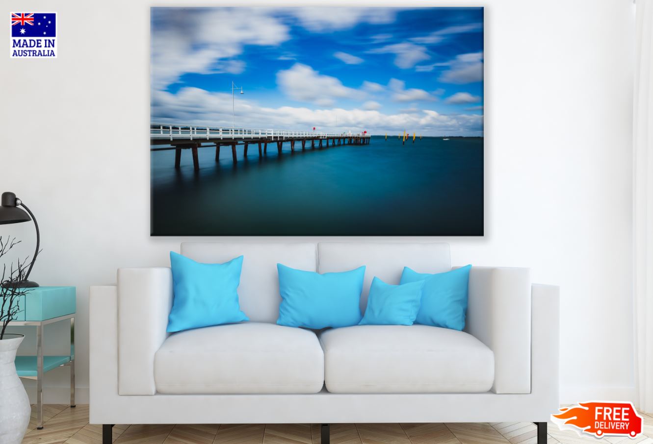 Wooden Pier Over Sea Photograph Print 100% Australian Made