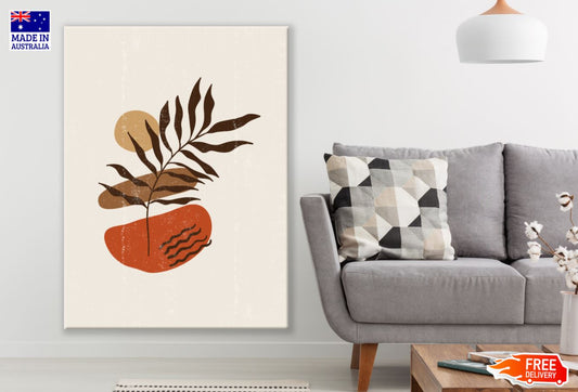 Brown Leaf & Marble Shapes Vector Print 100% Australian Made