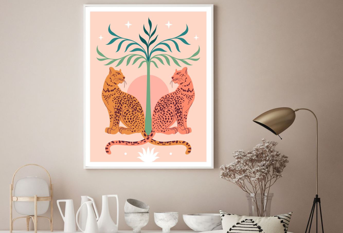 Tigers & Tree Vector Design Home Decor Premium Quality Poster Print Choose Your Sizes