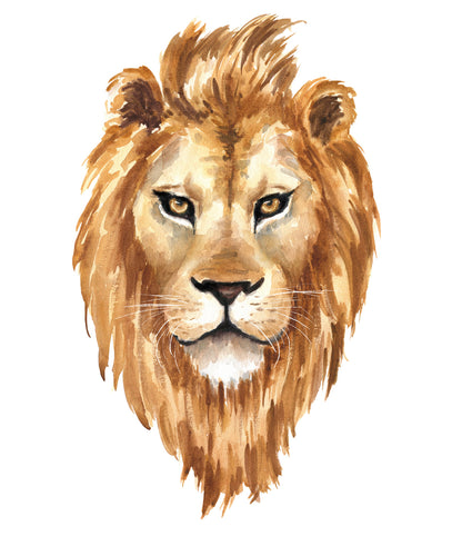 Lion Portrait Watercolor Painting Print 100% Australian Made