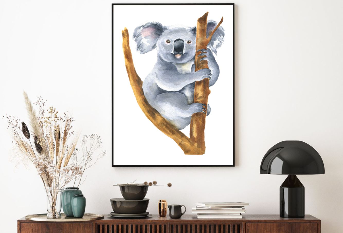 Koala Bear on a Tree Painting Home Decor Premium Quality Poster Print Choose Your Sizes