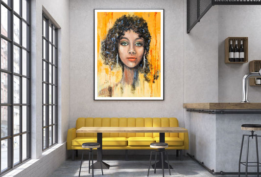 African Girl Watercolor Painting Home Decor Premium Quality Poster Print Choose Your Sizes