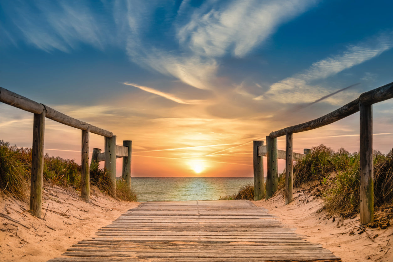 Wooden Footpath to Beach Scenery Print 100% Australian Made