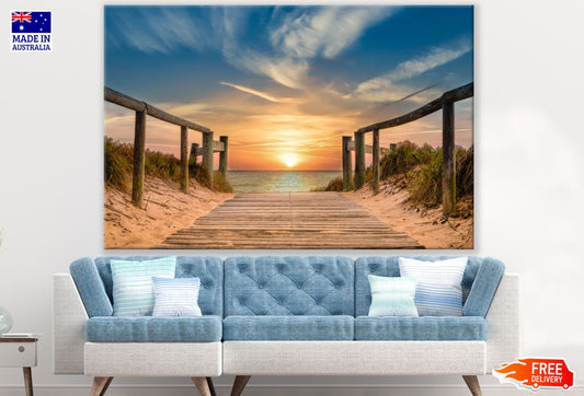 Wooden Footpath to Beach Scenery Print 100% Australian Made