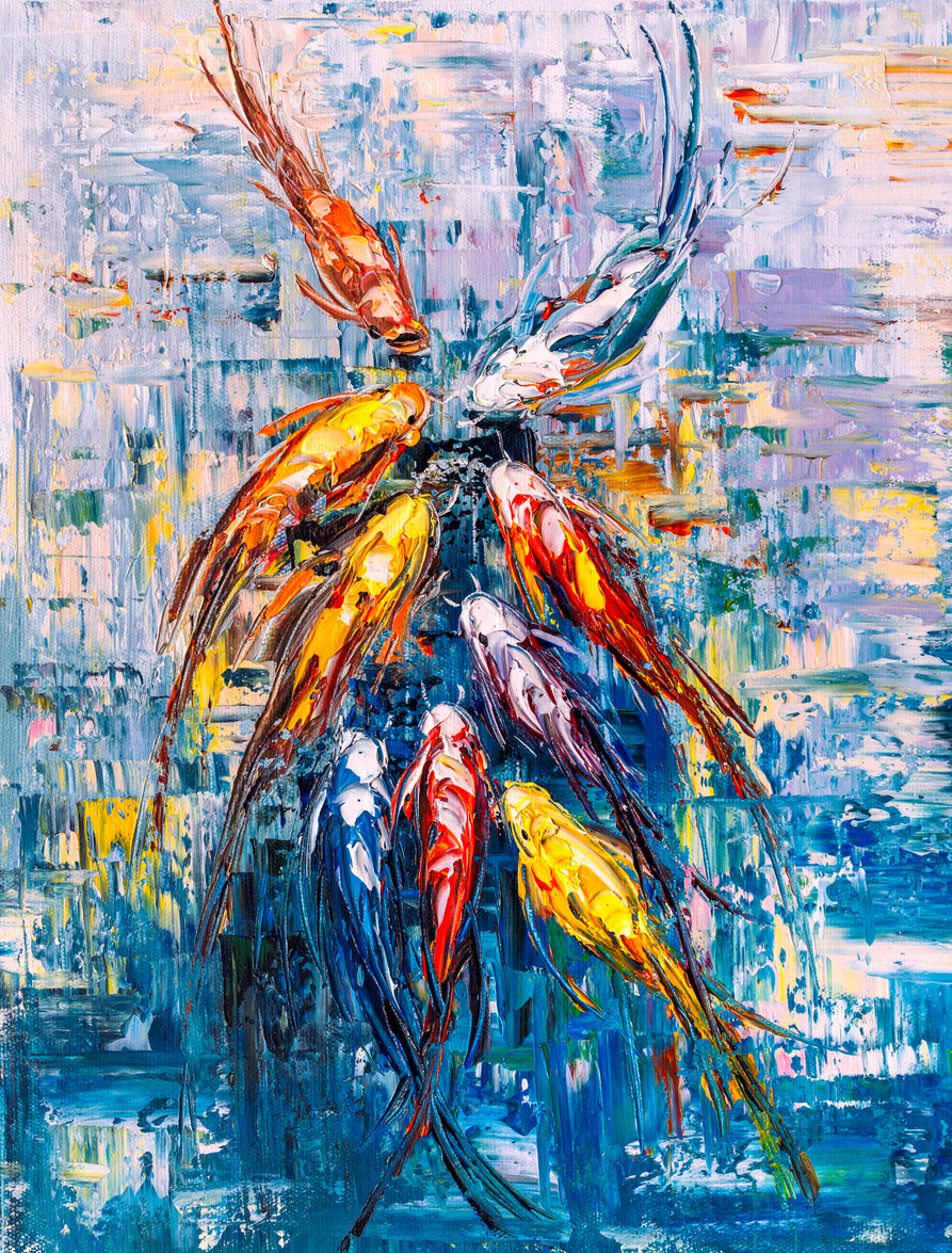 Colorful Fish Oil Painting Print 100% Australian Made