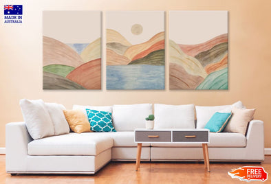 3 Set of Mountain View Art High Quality Print 100% Australian Made Wall Canvas Ready to Hang