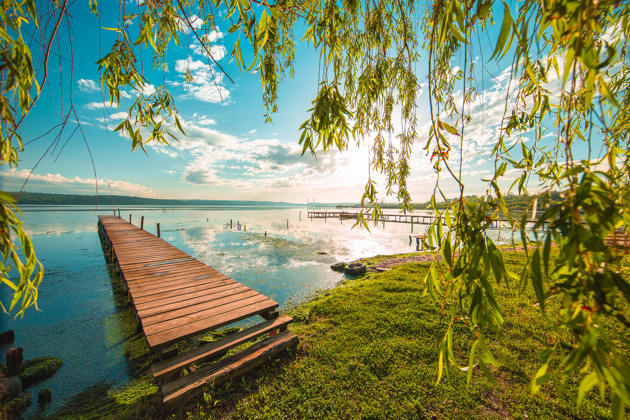 Wooden Pier Over Lake Photograph Print 100% Australian Made