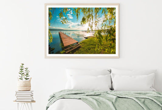 Wooden Pier Over Lake Photograph Home Decor Premium Quality Poster Print Choose Your Sizes