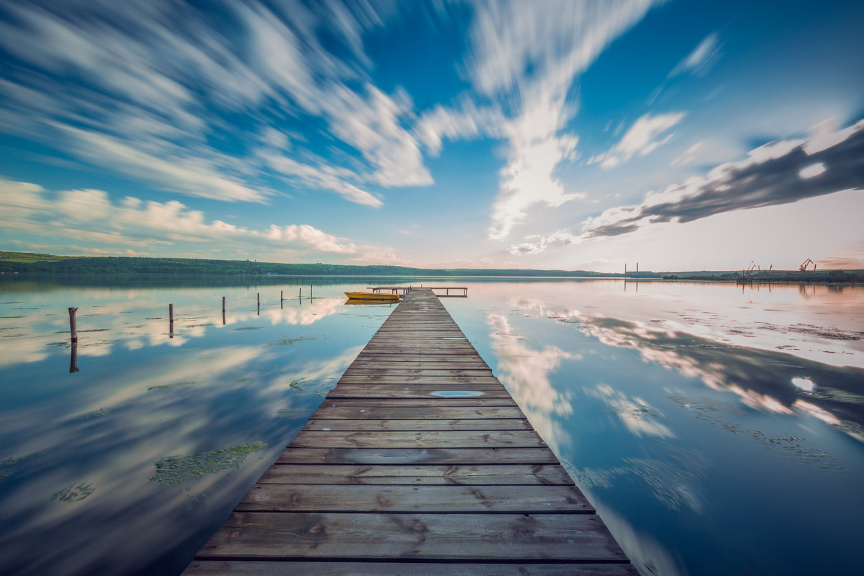 Wooden Pier Over Lake Photograph Print 100% Australian Made