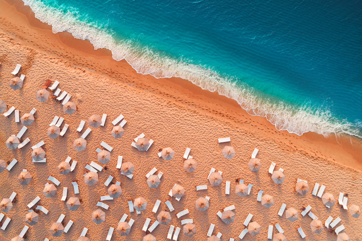 Sea & Beach Huts Aerial View Print 100% Australian Made