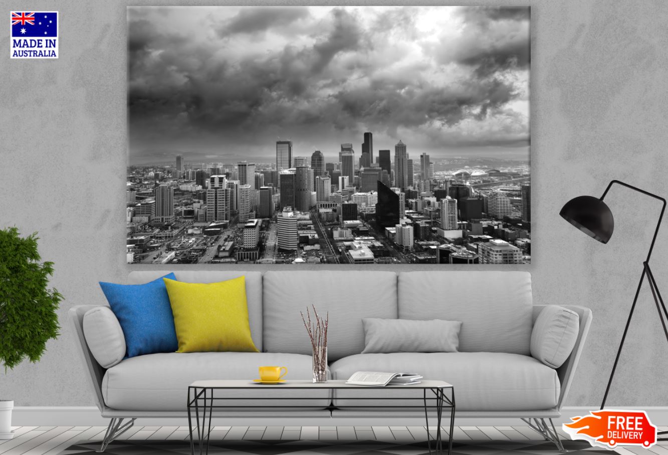 City Sky View B&W Photograph Print 100% Australian Made