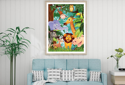 Animals Kids Colorful Vector Art Home Decor Premium Quality Poster Print Choose Your Sizes