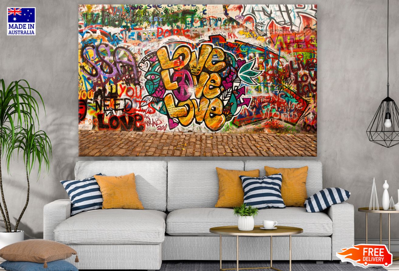 Graffiti Art on City Street Walls Print 100% Australian Made