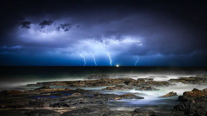 Sea & Lighting Scenery Photograph Home Decor Premium Quality Poster Print Choose Your Sizes