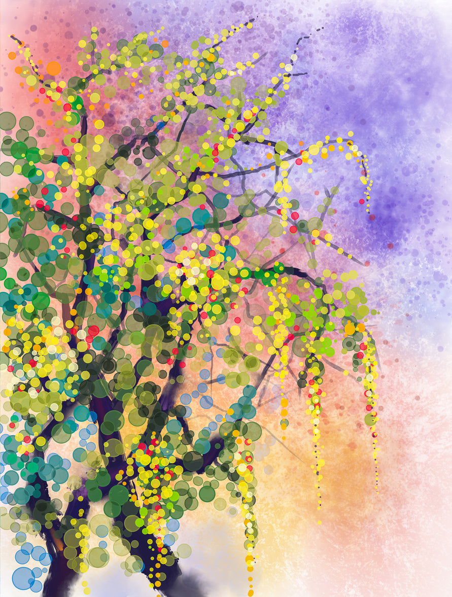 Colorful Tree Watercolor Painting Print 100% Australian Made