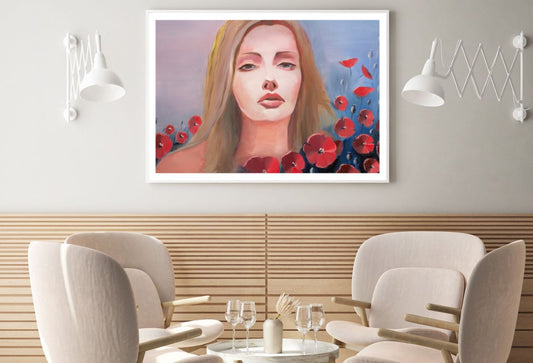 Girl Portrait Watercolor Painting Home Decor Premium Quality Poster Print Choose Your Sizes