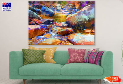 River Abstract Watercolor Paint Print 100% Australian Made