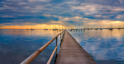 Wooden Pier Over Lake Photograph Print 100% Australian Made