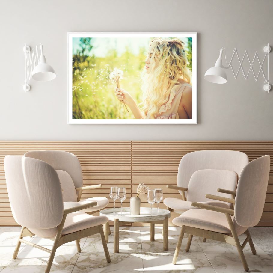 Girl with Flowers Photograph Home Decor Premium Quality Poster Print Choose Your Sizes