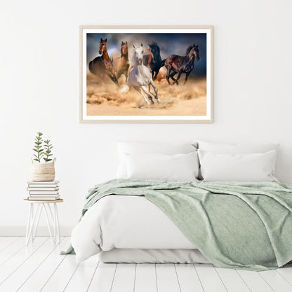 Horses Running On Sand Photograph Home Decor Premium Quality Poster Print Choose Your Sizes