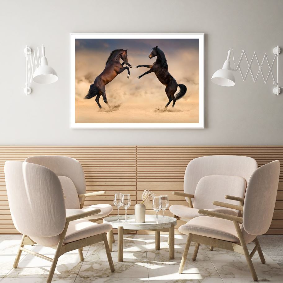 Horses Running On Sand Photograph Home Decor Premium Quality Poster Print Choose Your Sizes