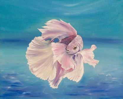 Pink Fish Oil Painting Print 100% Australian Made