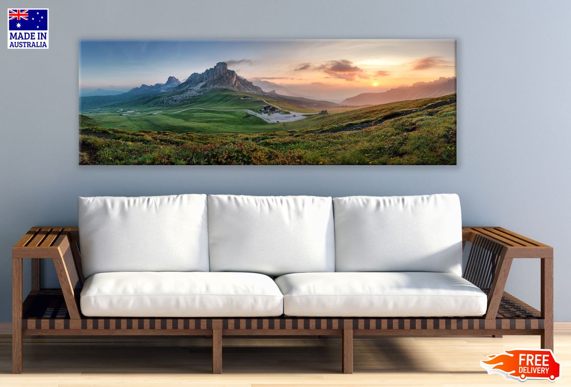 Panoramic Canvas Mountain Scenery Photograph High Quality 100% Australian Made Wall Canvas Print Ready to Hang