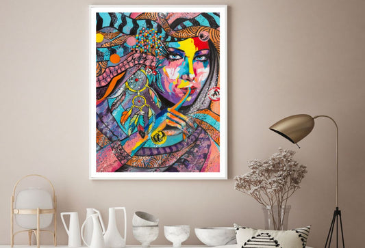 Girl Portrait Watercolor Painting Home Decor Premium Quality Poster Print Choose Your Sizes