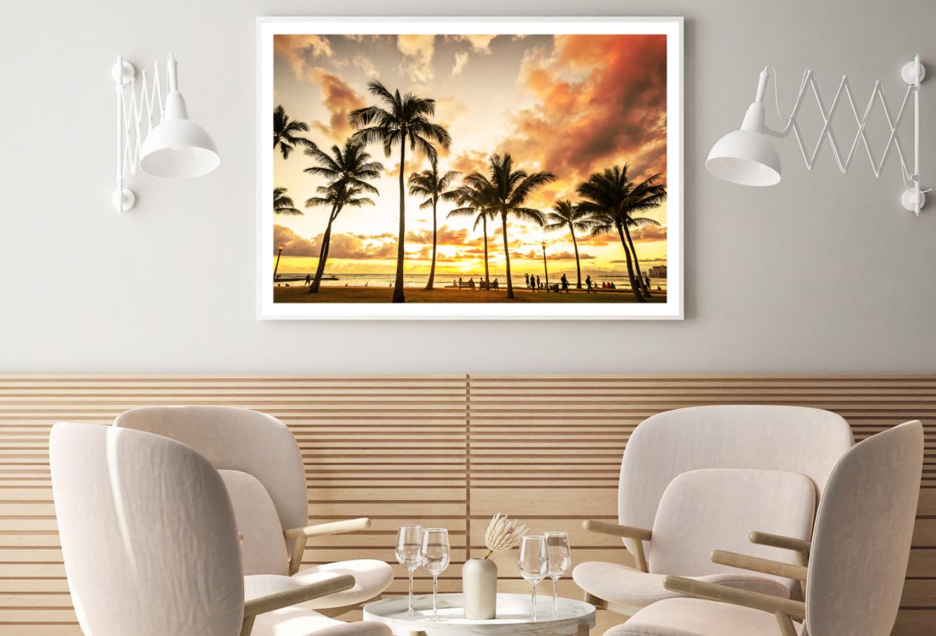 Palm Trees Near Sea Sunset Scenic Home Decor Premium Quality Poster Print Choose Your Sizes