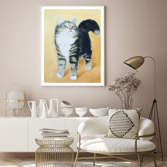 Cat Watercolor Painting Home Decor Premium Quality Poster Print Choose Your Sizes