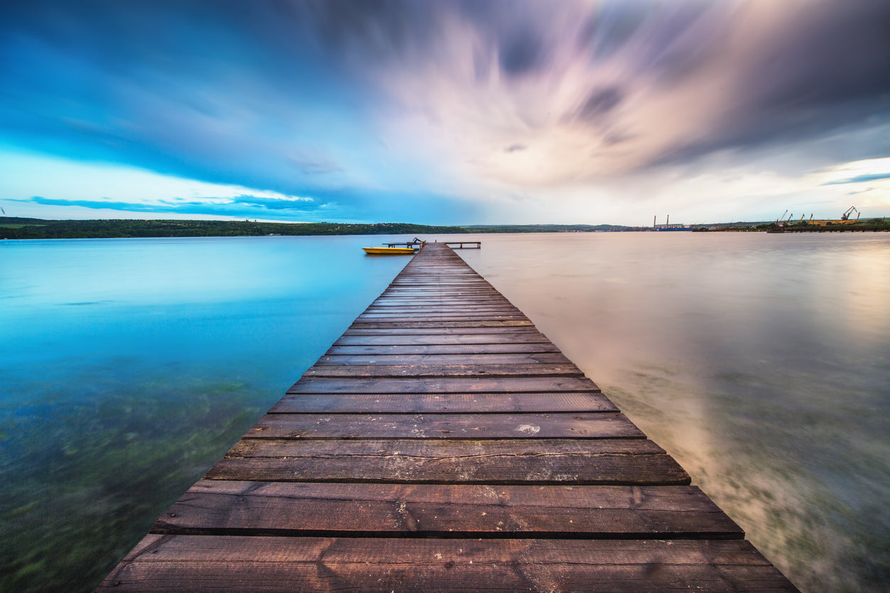 Wooden Pier Over Sea Photograph Paint Print 100% Australian Made