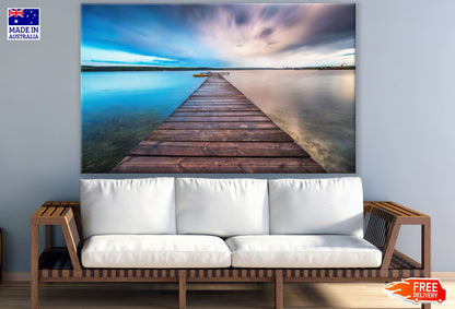 Wooden Pier Over Sea Photograph Paint Print 100% Australian Made