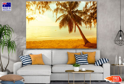 Sea & Palm Tree Sunset Photograph Print 100% Australian Made