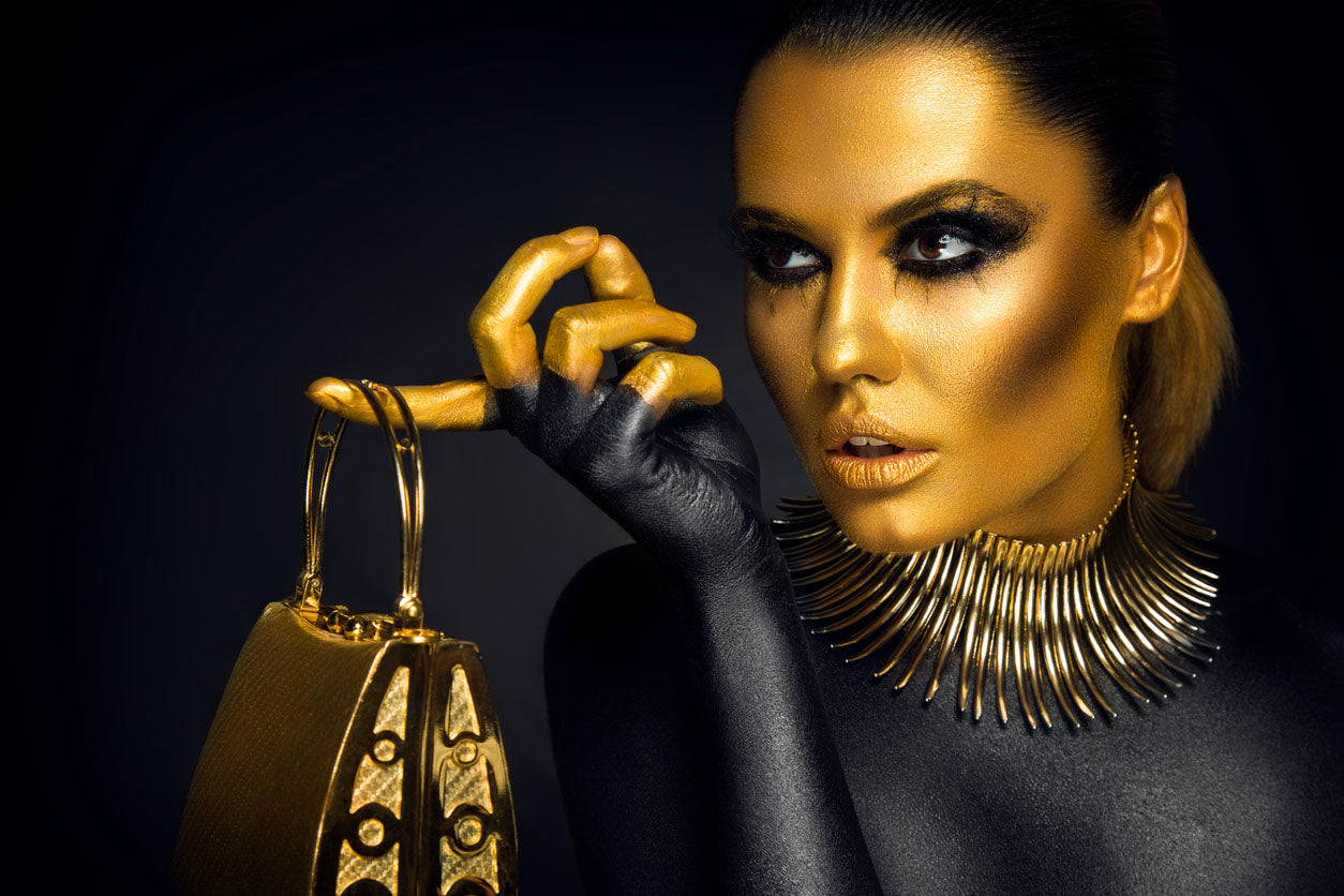 Gold & Black Makeup Photograph Home Decor Premium Quality Poster Print Choose Your Sizes