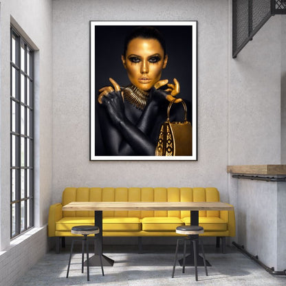 Gold & Black Makeup Photograph Home Decor Premium Quality Poster Print Choose Your Sizes