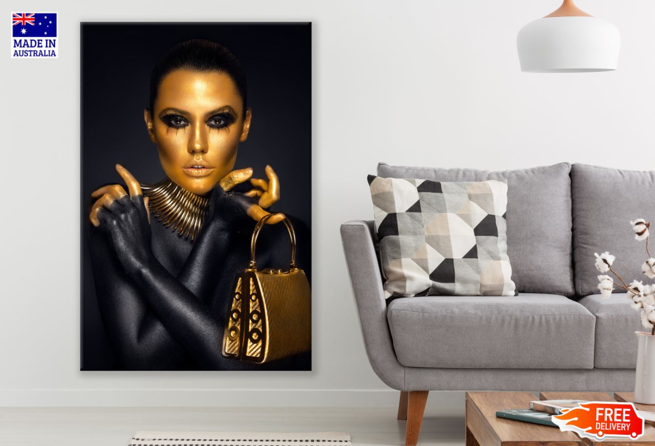 Gold & Black Makeup Photograph Print 100% Australian Made