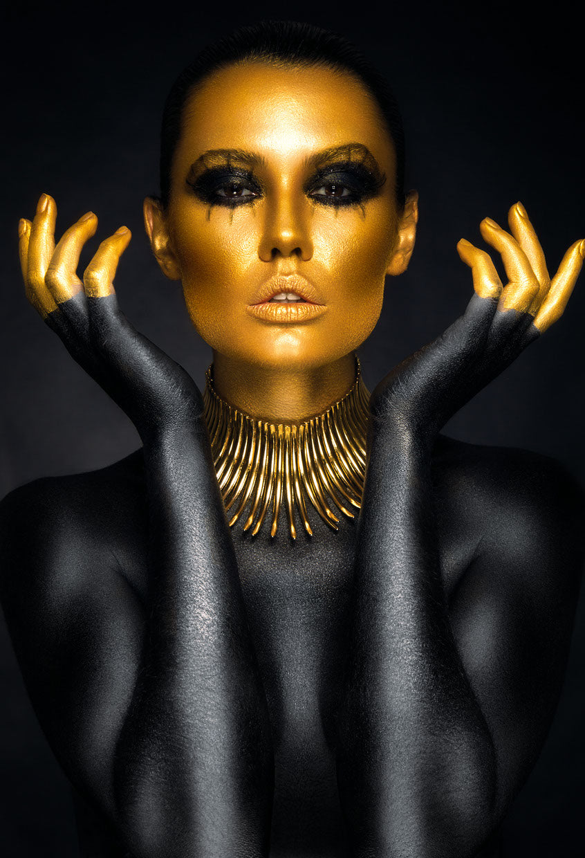 Gold & Black Makeup Photograph Home Decor Premium Quality Poster Print Choose Your Sizes