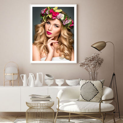 Girl with Floral Headdress Home Decor Premium Quality Poster Print Choose Your Sizes