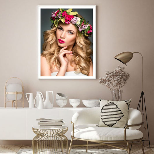 Girl with Floral Headdress Home Decor Premium Quality Poster Print Choose Your Sizes