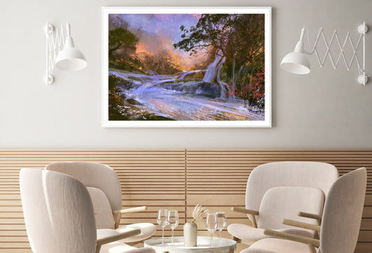 Waterfall Scenery Oil Painting Home Decor Premium Quality Poster Print Choose Your Sizes