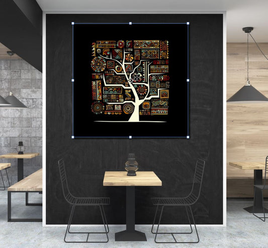 Square Canvas Abstract Pattern Tree Design High Quality Print 100% Australian Made