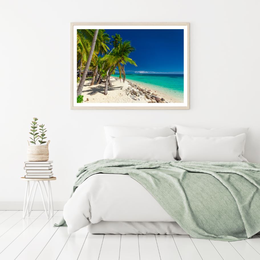 Palm Trees on Beach Sea Scenery Home Decor Premium Quality Poster Print Choose Your Sizes