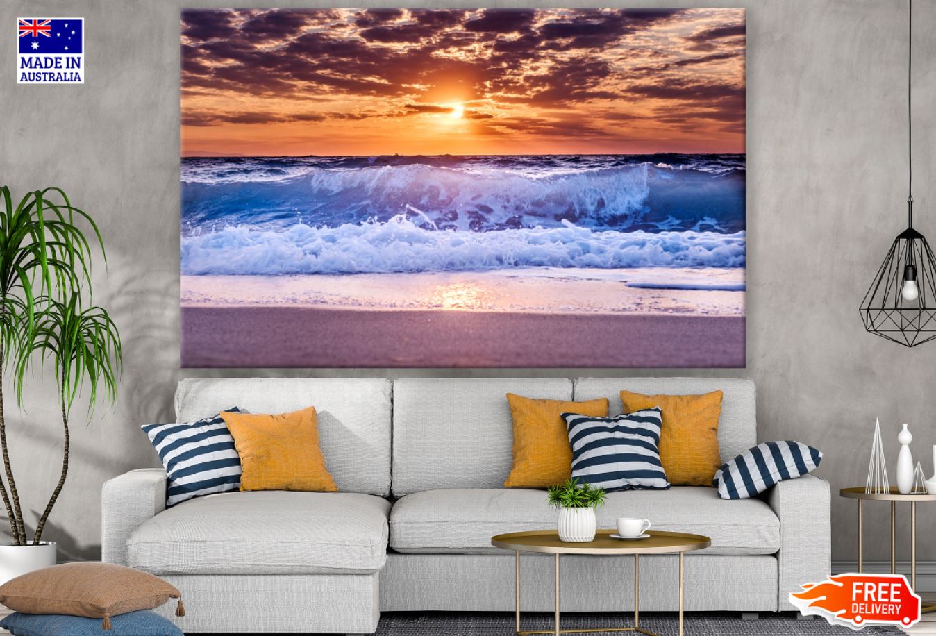 Sea Sunset Scenery Photograph Print 100% Australian Made