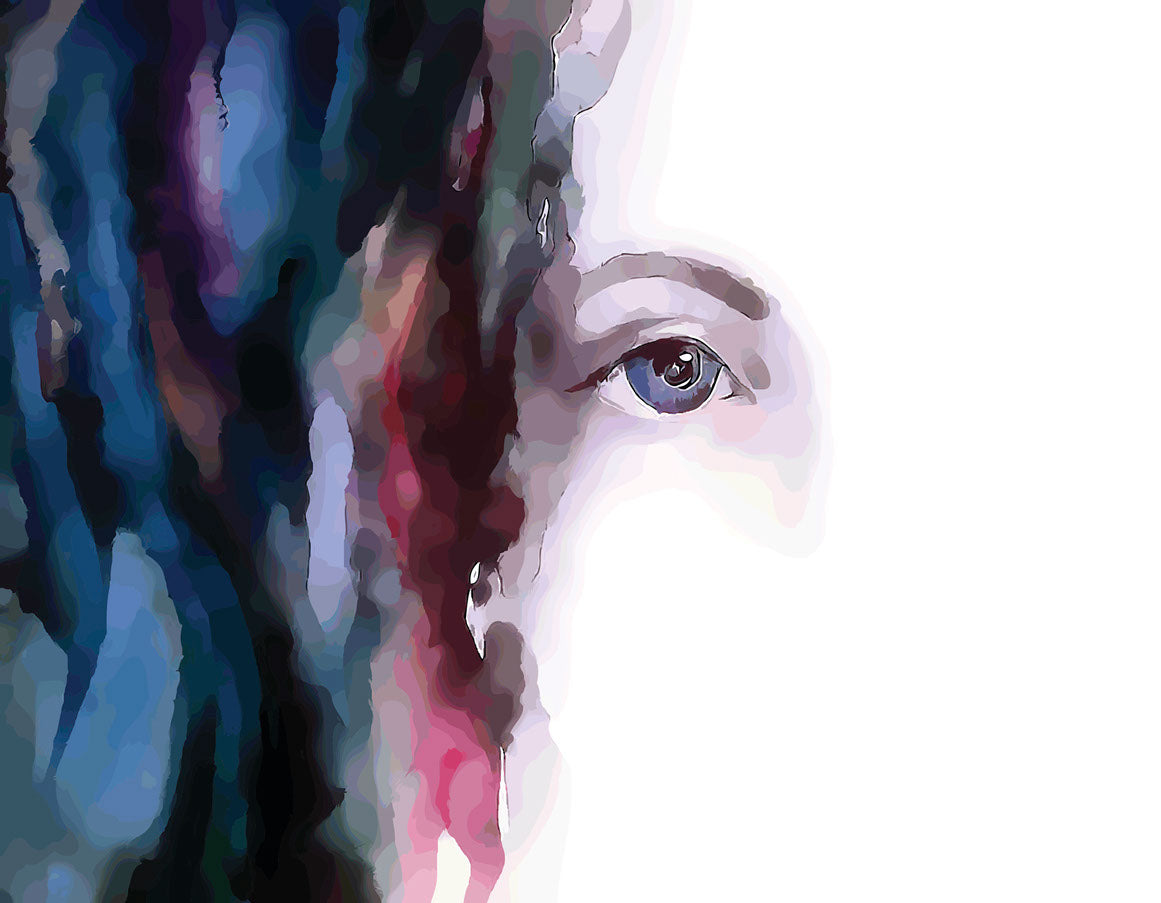 Girl Face Watercolor Painting Home Decor Premium Quality Poster Print Choose Your Sizes