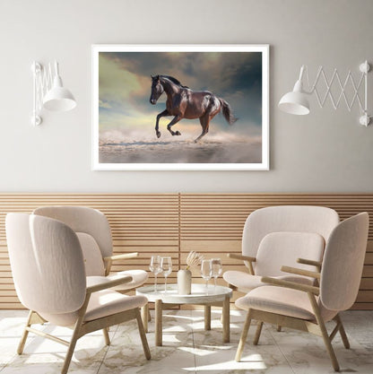 Horse Running On Sand Photograph Home Decor Premium Quality Poster Print Choose Your Sizes