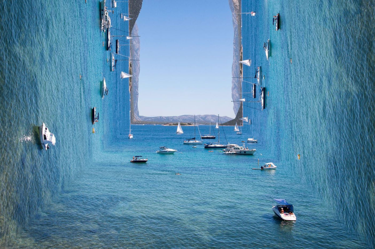 Boats & Sea Square Shaped Design Print 100% Australian Made