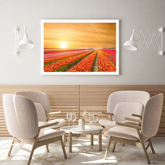 Colorful Tulip Field Photograph Home Decor Premium Quality Poster Print Choose Your Sizes