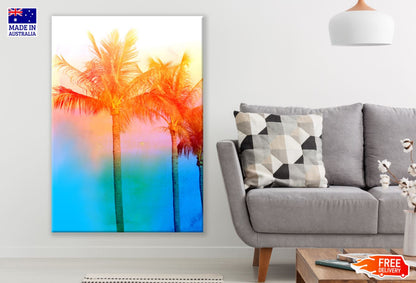 Palm Trees Sunset Scenery View Print 100% Australian Made